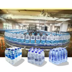 Cadena de producción automática completa de agua mineral 9000BPH máquina embotelladora de enjuague