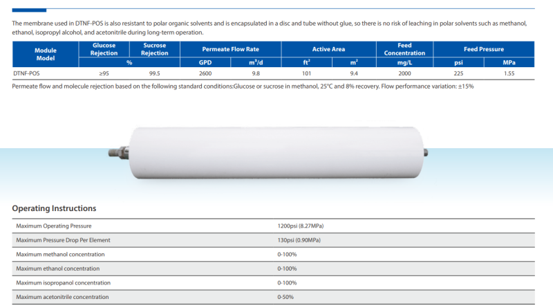 Disk Tube Nanofiltration Membrane DTNF-POS